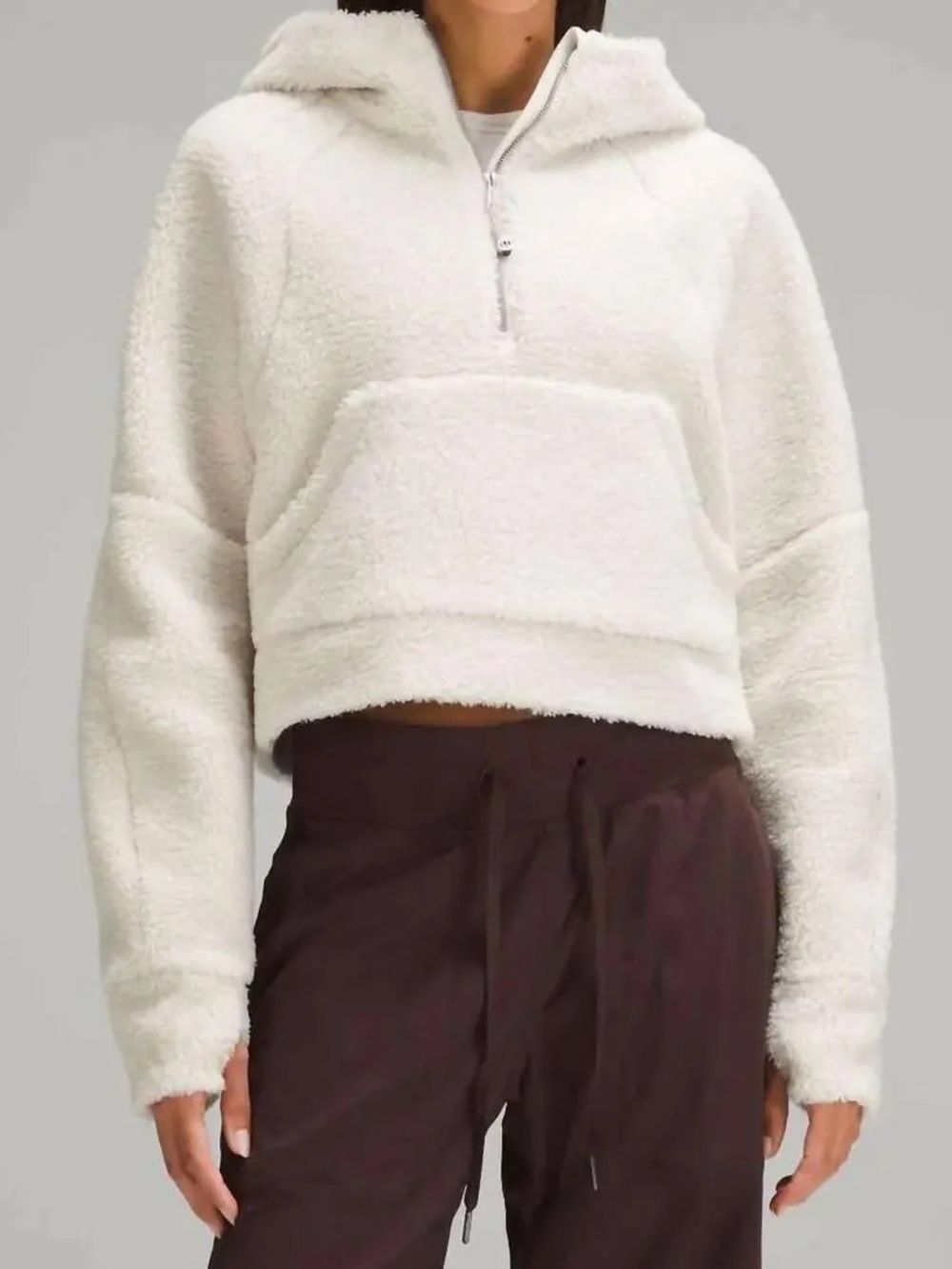 Lululemon Scuba Oversized Half-Zip Fleece Hoodie Size XS/S in cream/bone color